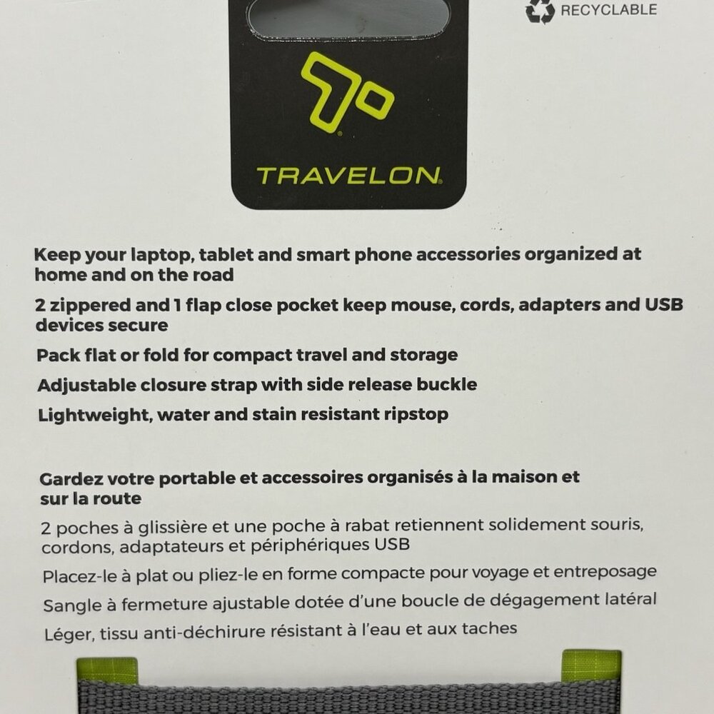 Travelon Tech Accessory Organizer Charcoal - 43134-530, Charcoal - Picture 3 of 3
